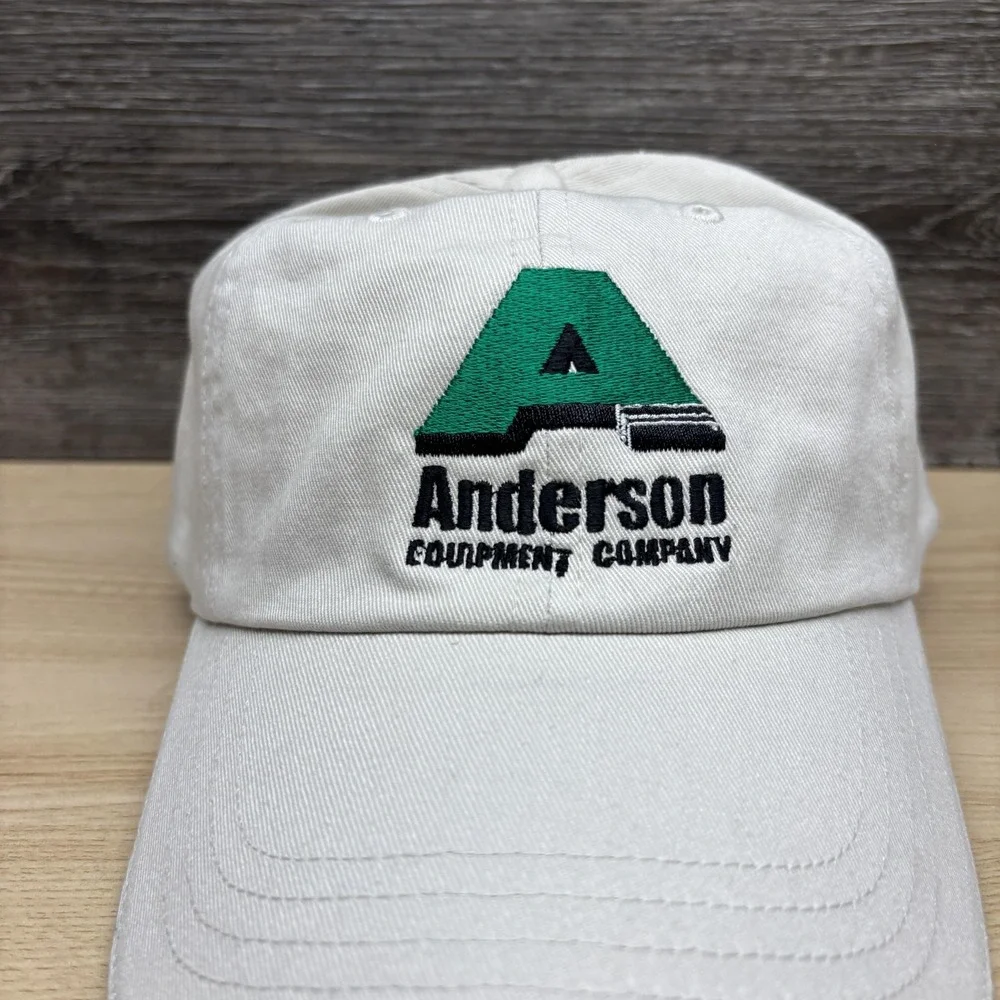 Anderson Equipment Company Hat Cap‎ Strap Back Mens White Green Logo Promo